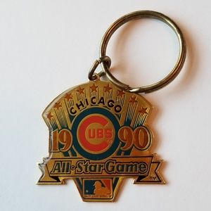❗Vintage 1990 Chicago Cubs MLB Gold All Star Game Keychain❗